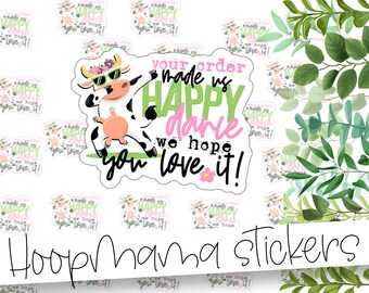 Your Order Made Us Happy Dance We Hope You Love It - Packaging Stickers - Large 2 Inch Branding Sticker For Small Shops - - 24 Sticker Sheet