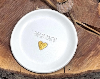 Gift for Mum, Mummy Trinket Dish, Handmade Mother’s Day clay ring dish
