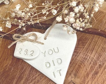Marathon Finisher Gift: Handmade Clay 26.2 Keepsake