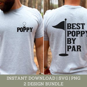 Lustige Golf SVG | Golf PNGs - Golf Ball Svgs - Golf Handtuch Design - Best Poppy By Par - Vorder- und Rückseiten Design, Cricut Dateien, Instant Download