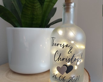 Flaschenlicht - Hochzeit - Dekoflasche - Leuchtflasche Bottlelight - Lichterkette Geschenk - Hochzeitsgeschenk