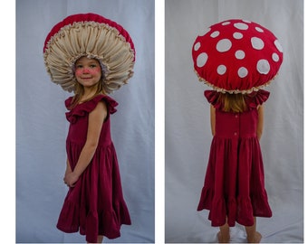 Girls dress Ruffle dress Mushroom costume Halloween Outfit Woodland Toadstool Fly agaric costume