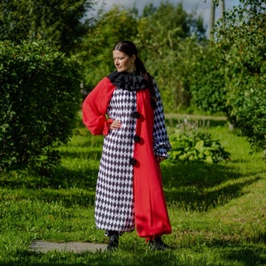 Vintage Clown Costume Adult Grey Red Vintage Clown Costume Adult Grey Red