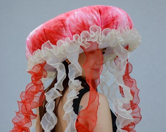 Jellyfish Hat Pink Medusa Tie Dye Hat Kids Adults Halloween Costume Cosplay Birthday Jellyfish costume Renfaire