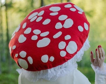 Chapeau champignon grand chapeau amanite mouche champignon vénéneux chapeau rouge enfants adultes déguisement d'halloween déguisement Woodland enfants Cosplay Renfaire Cottagecore