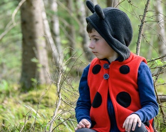 Ladybug costume, vest, kids costume, cosplay, nature, animal, forest walk, Halloween Kids vest