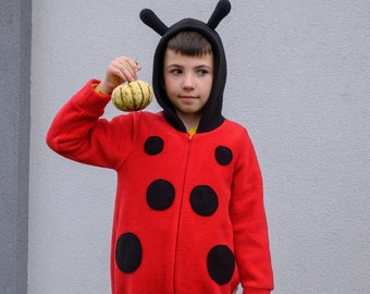 Ladybug costume, kids outfit, Bug costume, jumpsuit, Halloween, kids cosplay, birthday party, gift idea