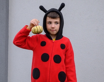 READY TO SHIP Ladybug costume, kids outfit, Bug costume, jumpsuit, Halloween, kids cosplay, birthday party, gift idea