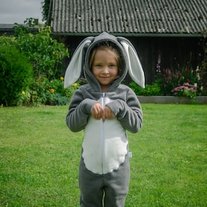 Konijnenkostuum, kinderoutfit, babykonijn, jumpsuit, Halloween, kindercosplay, verjaardagsfeestje, cadeau-idee, Konijn Dierenkostuum, Paasoutfit afbeelding 1