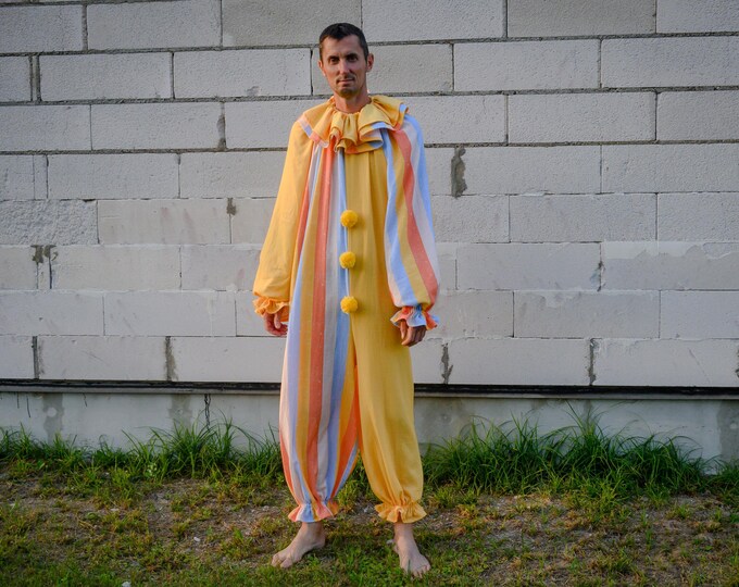 Small Adult One Piece Clown Costume 1 main image 0