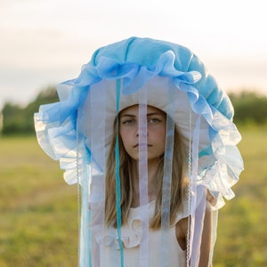 Chapeau méduse enfants adultes chapeau méduse déguisement d'halloween cosplay tenue enfant bleu aqua anniversaire image 6