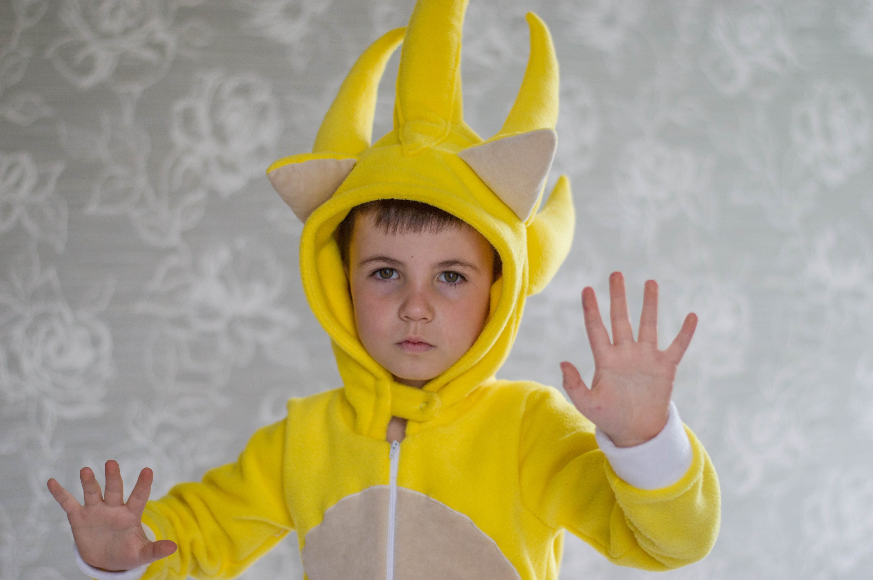 Yellow Hedgehog Kids Halloween Cosplay Jumpsuit Etsy