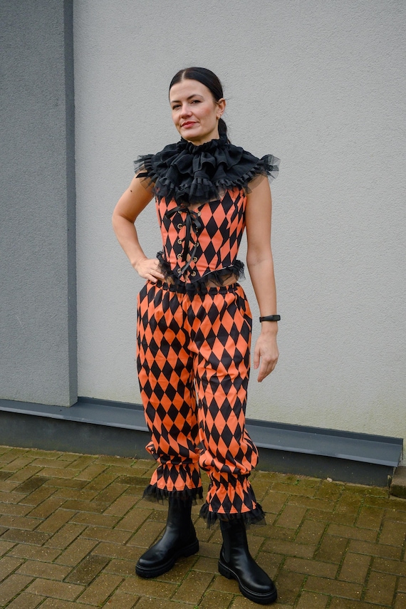 Clown Pants Orange Harlequin Circus Outfit Cottagecore Romantic 