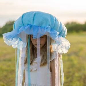 Chapeau méduse enfants adultes chapeau méduse déguisement d'halloween cosplay tenue enfant bleu aqua anniversaire image 1