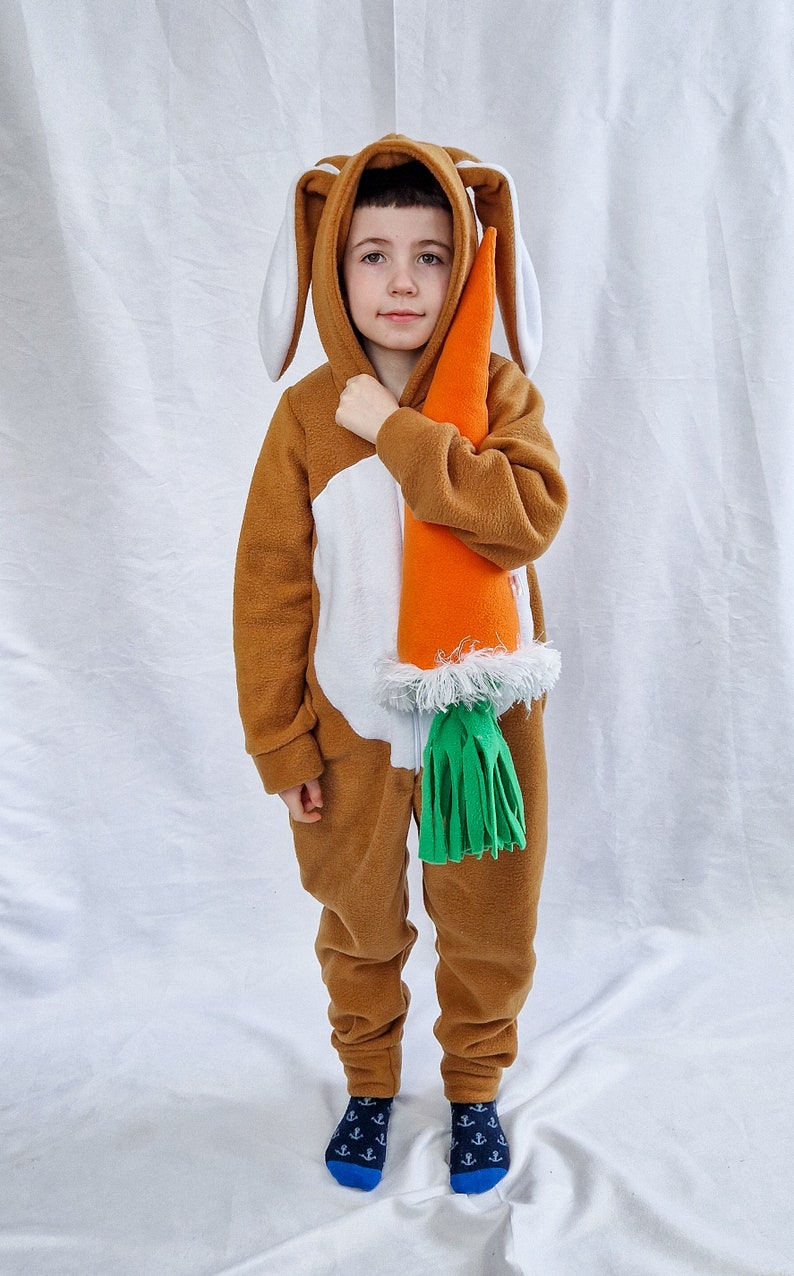 Konijnenkostuum, kinderoutfit, babykonijn, jumpsuit, Halloween, kindercosplay, verjaardagsfeestje, cadeau-idee, Konijn Dierenkostuum, Paasoutfit afbeelding 2