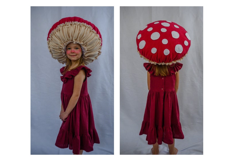 Girls dress Ruffle dress Mushroom costume Halloween Outfit Woodland Toadstool Fly agaric costume image 1