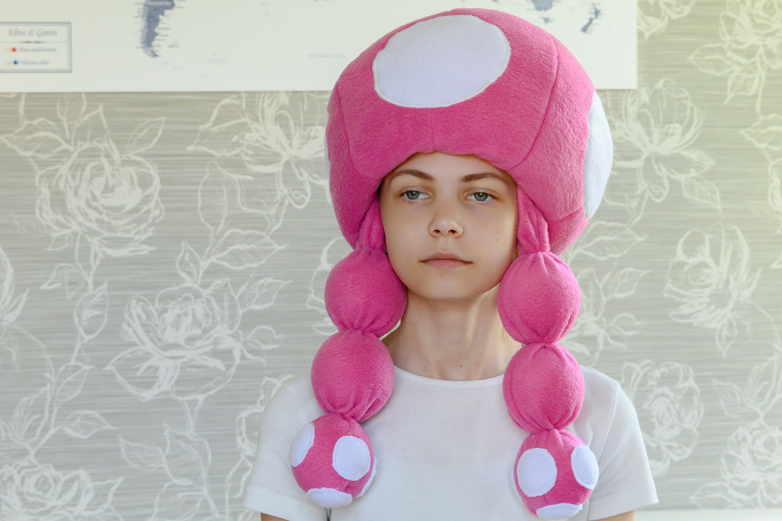 Pink Mushroom Hat Toadstool Kids Adults Costumes Halloween Costume