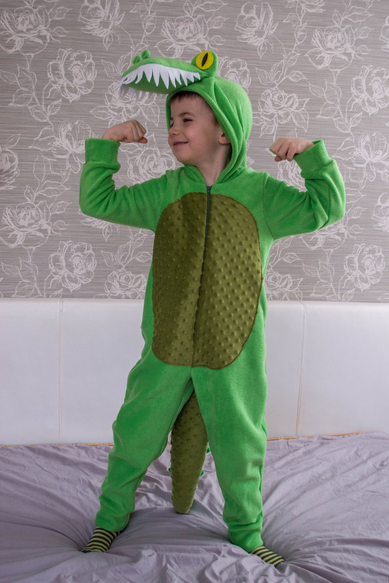 Crocodile Costume Kids Alligator Costume Jumpsuit Kids Outfit Etsy