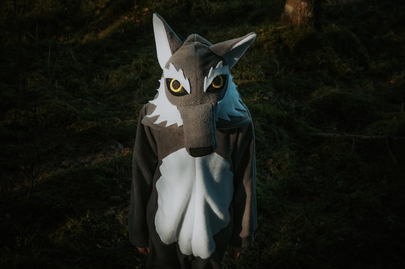 Déguisement loup loup gris tenue enfant combinaison Halloween enfants cosplay fête d'anniversaire idée cadeau Déguisement animal de la forêt image 1