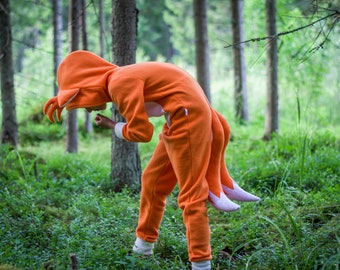 Fox costume, kids outfit, fox jumpsuit, Halloween, kids cosplay, birthday part, gift idea, woodland, forest animal costume