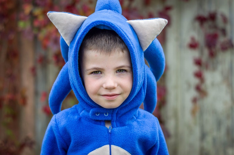 Blue Hedgehog costume Kids Toddler Halloween Cosplay Jumpsuit Outfit Birthday party Gift idea Christmas School Unisex clothing image 8