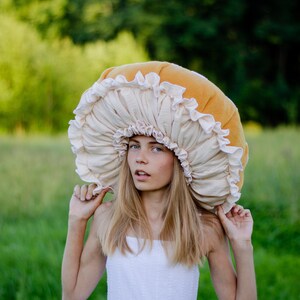 Ochre Yellow Mushroom hat Fly agaric hat Toadstool hat Kids Adults Halloween costume Woodland Kids costume Cosplay Toad image 5