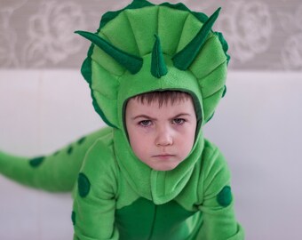 Costume de dinosaure Triceratops, combinaison pour enfants, costume de cosplay d'halloween, tenue pour enfants, accessoires Photo de fête d'anniversaire