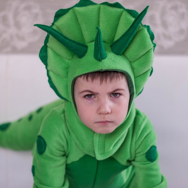 Dinosaur costume Triceratops Jumpsuit Kids Baby Toddler cosplay Halloween costume Kids outfit Birthday party Photo props
