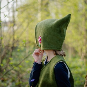 READY TO SHIP Pixie Mushroom hat Moss green Fly agaric Autumn hat Toadstool hat Kids Adults Halloween costume Woodland Kids costume Cosplay