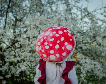 Chapeau champignon tie-dye rose chapeau amanite mouche champignon vénéneux enfants adultes déguisement d'halloween des bois déguisement enfants cosplay cottagecore