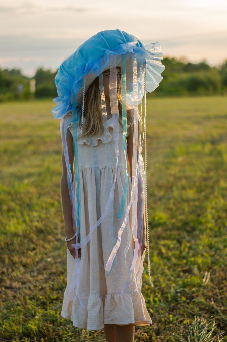 Chapeau méduse enfants adultes chapeau méduse déguisement d'halloween cosplay tenue enfant bleu aqua anniversaire image 5