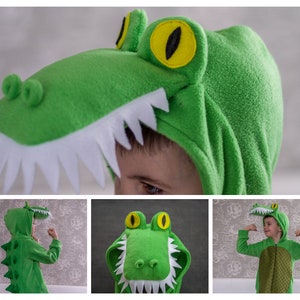 Krokodil Kostüm Kinder Alligator Kostüm Overall Kinderoutfit Dschungel Halloween Cosplay Geburtstagsparty Geschenkidee Kostüm für Kinder