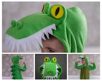 Krokodil Kostüm Kinder Alligator Kostüm Overall Kinderoutfit Dschungel Halloween Cosplay Geburtstagsparty Geschenkidee Kostüm für Kinder