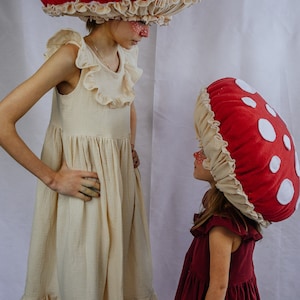 Girls dress Ruffle dress Mushroom costume Halloween Outfit Woodland Toadstool Fly agaric costume image 4