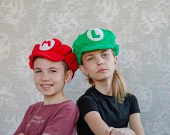 READY TO SHIP Plumber Hat Red Plumber Hat Green plumber hat Kids Costumes Halloween Costume Kids Outfit Unisex