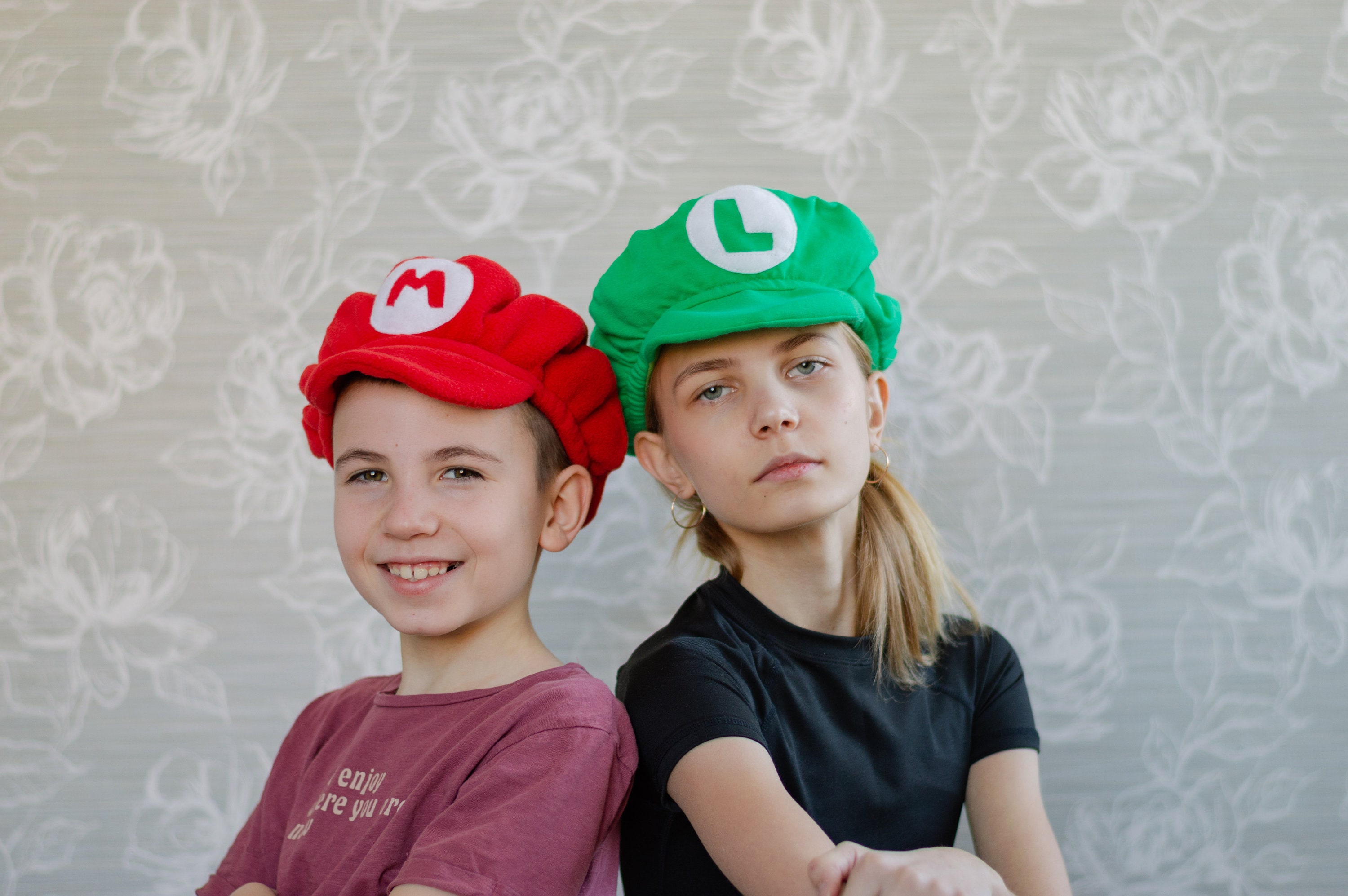 Cappello con Visiera Bambino Super Mario e Luigi Bianco e rosso - Mitico