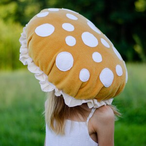 Ochre Yellow Mushroom hat Fly agaric hat Toadstool hat Kids Adults Halloween costume Woodland Kids costume Cosplay Toad image 6