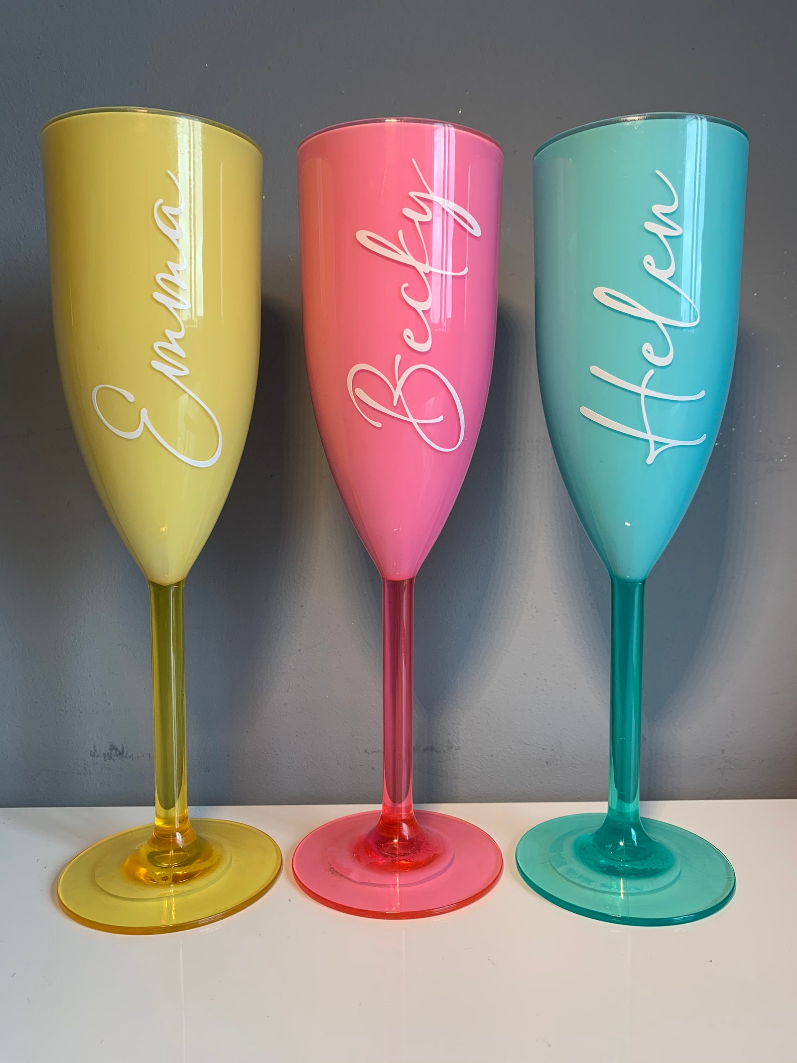 Personalised Reusable Plastic Champagne Flute Etsy