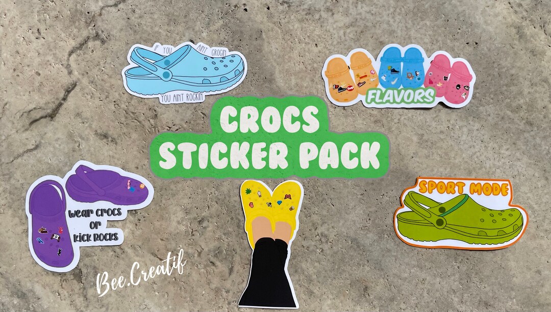 Crocs Themed Stickers Pack Jibbitz Decal Waterproof Etsy