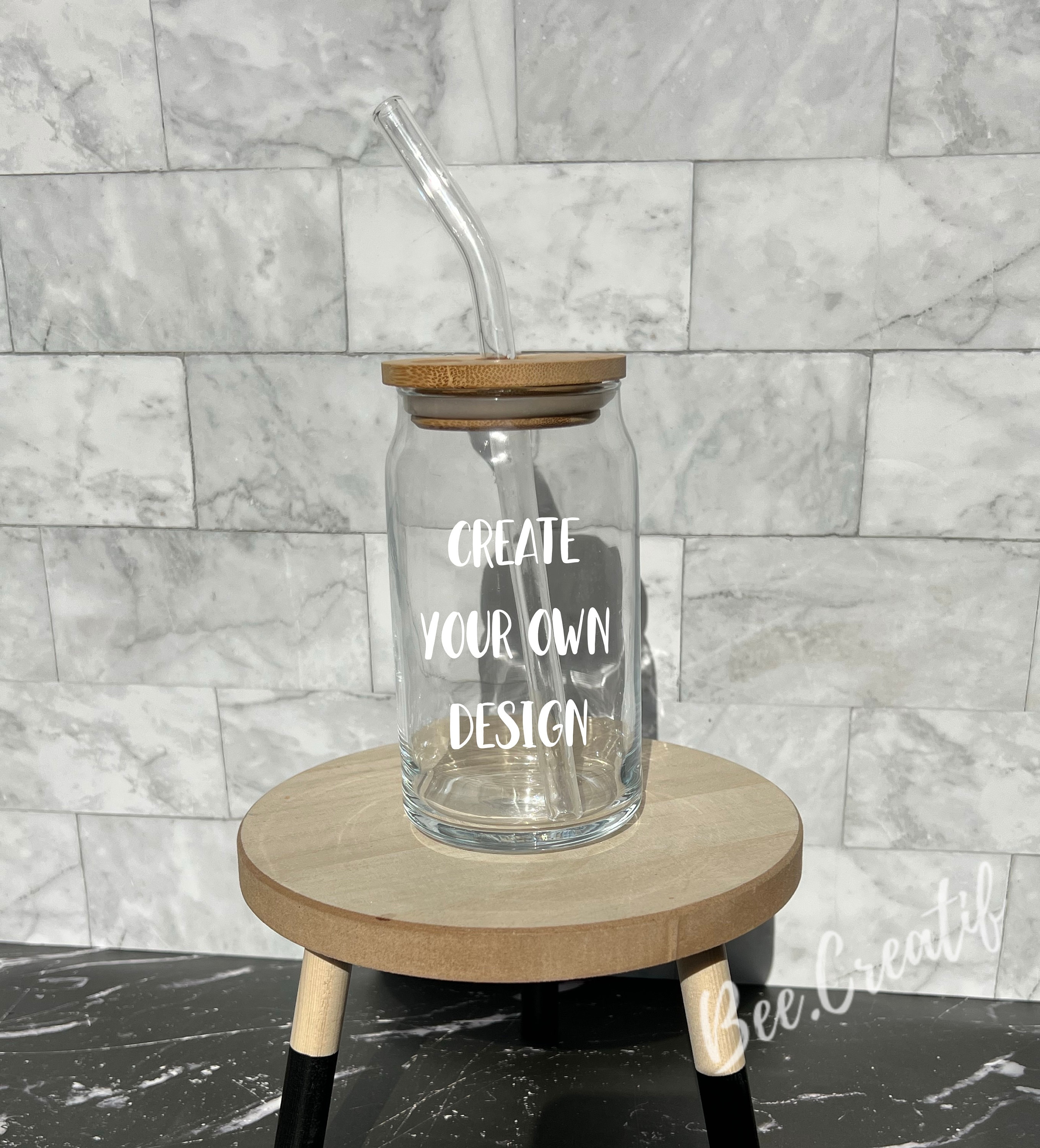 Personalized Iced Coffee Cup Glass Can Soda Cup With Lid and Straw  Bridesmaid Gift Idea Custom Proposal Gifts EB3496ERT 