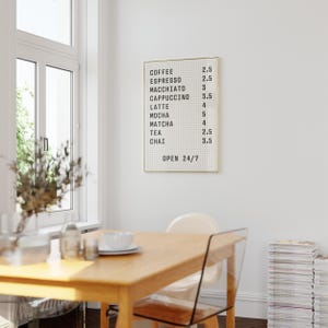 CAFE Menu Peg Board Print