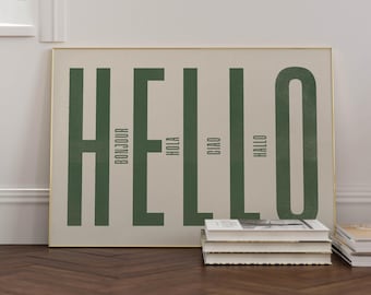 HOLA - Lámina de pared - Pasillo - Arte para sala de estar