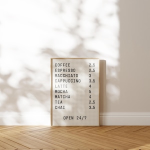 CAFE Menu Peg Board Print