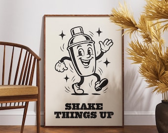Stampa artistica da parete a tema cocktail, decorazione per bar di casa, regalo per amanti dei cocktail, decorazione per carrello bar, decorazione per la cucina, poster retrò a tema cocktail, stampa tipografica