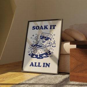 Retro Bathroom Wall Art Print - Soak it all in