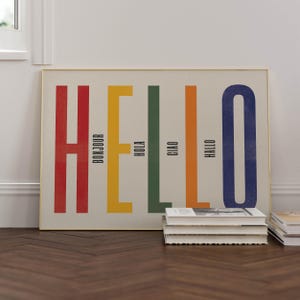 HELLO - Wall Art Print - Hallway - Living Room Art