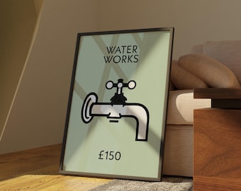 Water Works Bathroom Print – Monopoly Inspired Wall Art