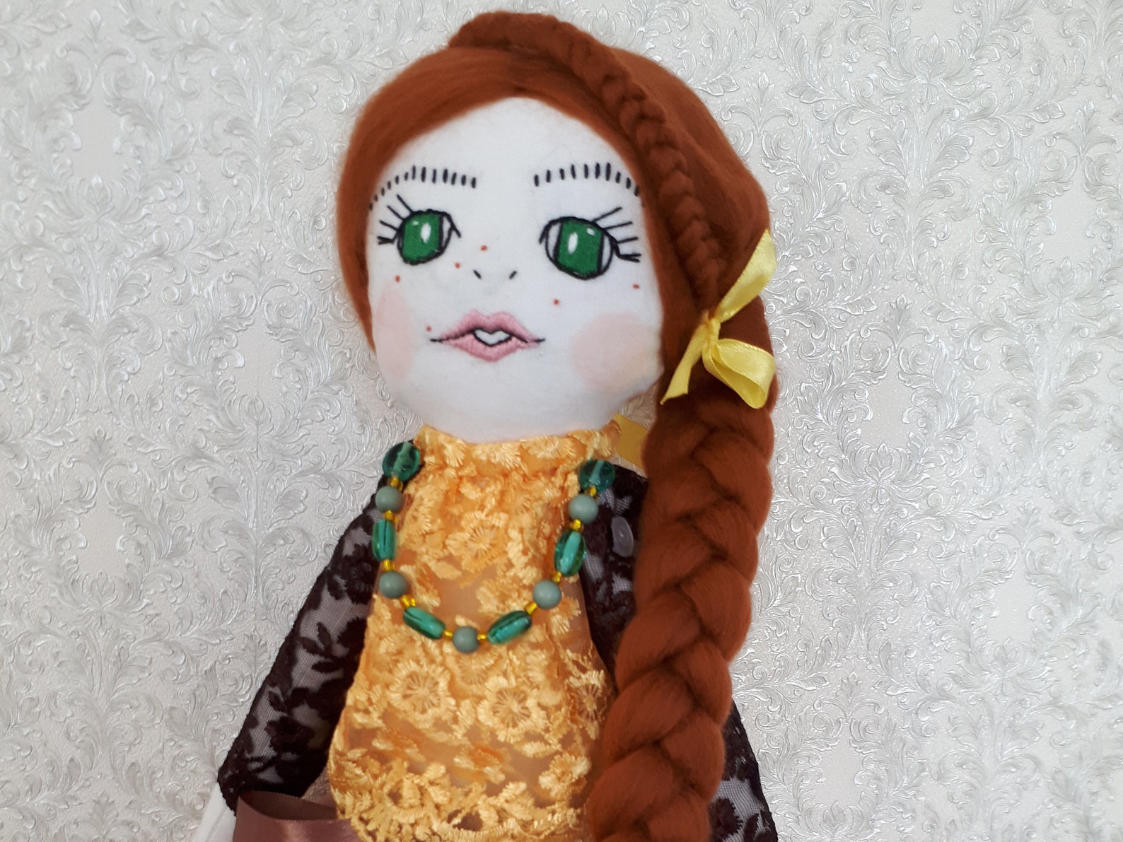 First plush doll with long red hair is the best birthday Etsy