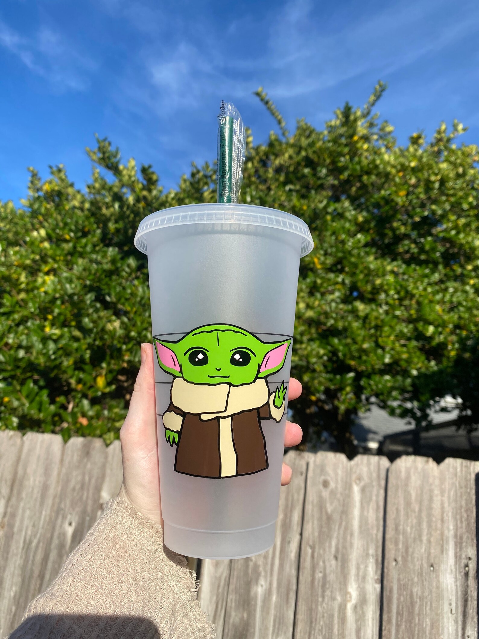 Baby Yoda Starbucks Cup Custom Cup Starwars Etsy