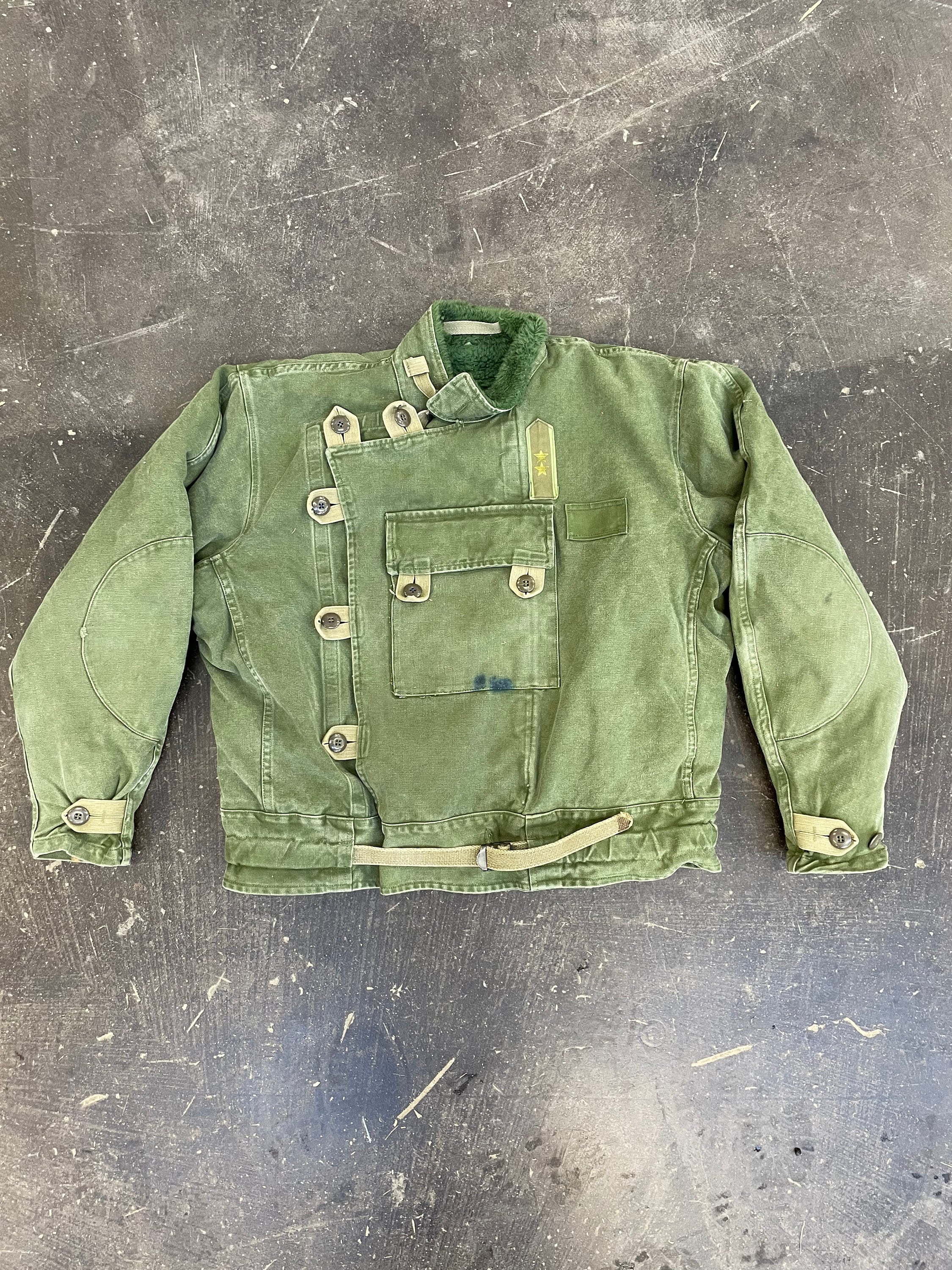Vintage Military Coat Jacket Liner C152 Soft Olive Green Vtg RARE